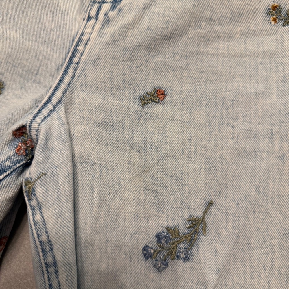 Driftwood Floral Embroidered Wide Leg Jeans Light Wash Blue Women Size 31 - Picture 7 of 15